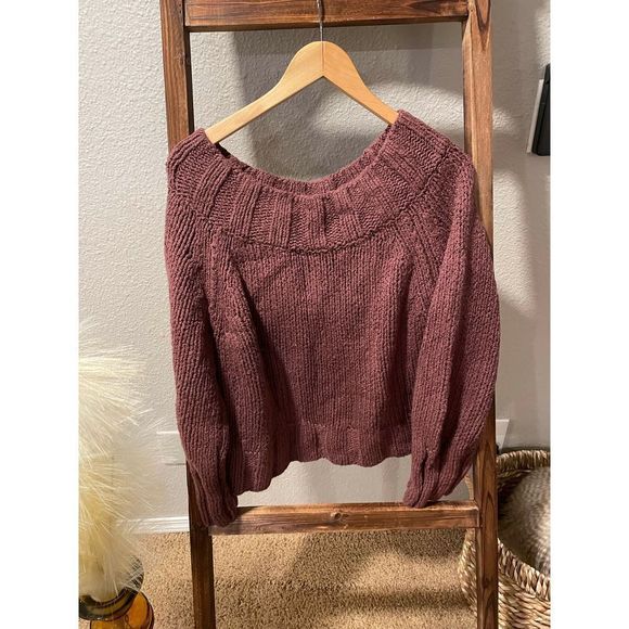 Free people beachy slouch sweater in mauve size S oversized - Picture 1 of 6